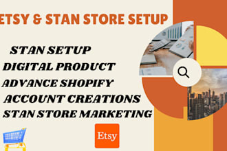 etsy print on demand stan store marketing digital product design SEO