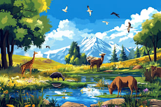design children and cartoon include background illustrations