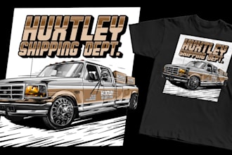 draw automotive car vector illustration for t shirt design, truck shirt