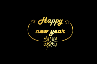 make intriguing happy new year  2025 logo