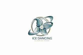 make good looking clean ice dancing logo