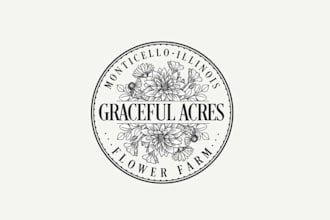 design graceful acres flower farm logo