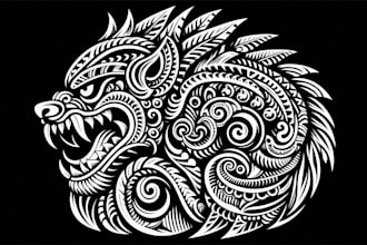 draw a original polynesian and tribal tattoo design