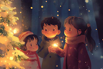 draw watercolor christmas card