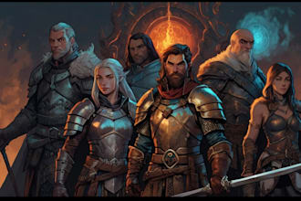 create a dnd character or illustration for dnd party art