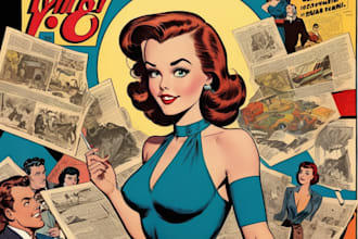 draw a retro vintage comic illustration