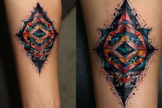 create unique custom geometric tattoo design