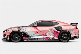 create a unique car wrap designs and mockups