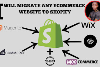 migrate wordpress, wix, bigcommerce, squarespace, weebly store to shopify store