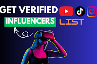 provide you with 50k instagram, youtube, tiktok influencer list for marketing