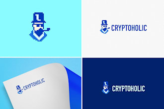 design modern high tech, crypto security and technology logo