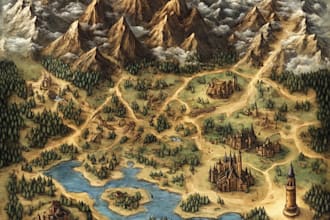 make create fantasy map design and fantasy city for you