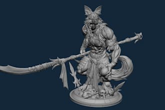 model custom action figure, sculpt tabletop mini character stl model 3d printing