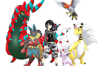 draw you as a pokemon trainer and your team with background