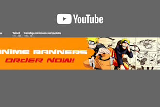 design anime banners for twitch, x, youtube or anywhere