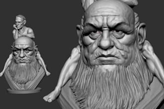 do realistic 3d sculpting 3d head model 3d printing 3d bust 3d design stl format