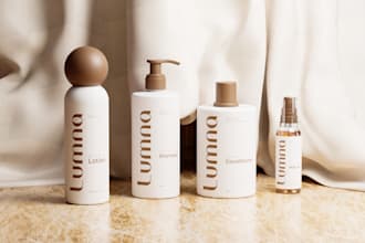 design hair care labels, shampoo labels, bottle box and 3d mockups