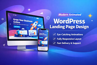 design high converting modern animated wordpress landing page