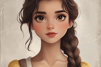 do a portrait in semi realism disney cartoon style