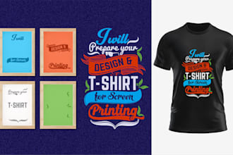 create custom tshirt design and prepare for screen print