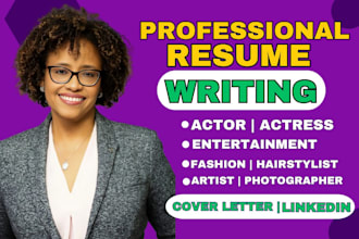 write actor, actress, media, hairstylist, fashion, film, content creator resume