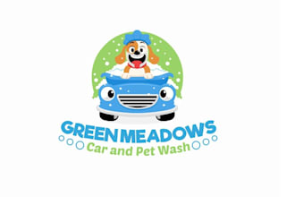 design unique pet and car wash logo
