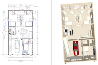built best 2d and 3d floor plan for you with perfect colours