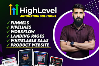 build gohighlevel sales funnel, landing page and  automation