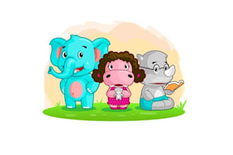 design mascots brothers animal characters kids logo