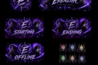 design professional twitch, kick and youtube streamer graphics