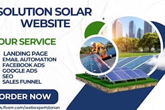 design solar website roofing landing page solar panel plumbing leads solar ads