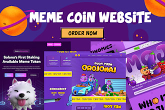 design meme coin landing page crypto meme coin website