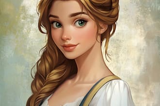 draw disney style cartoon portrait