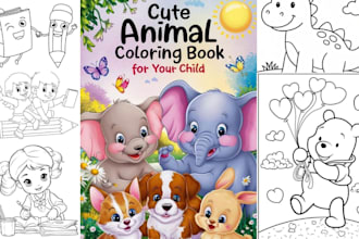 draw kids activity book, bold and easy coloring book pages, and handwriting book