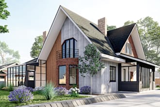 do exterior and interior design in sketchup, lumion and d5 renders