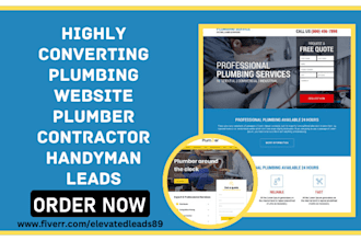 design highly converting plumbing hvac roofing solar contractor handy man leads