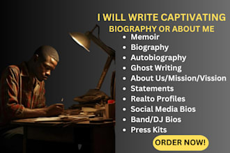 write a flawless biography or bio