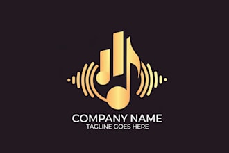 make attract studio and music brand logo