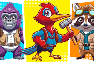 create a playful cartoon mascot character for your brand