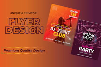 design event flyer, party flyer and stunning concert poster