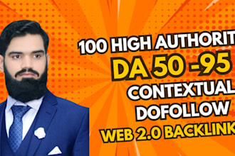do high authority da 90 plus manual do follow contextual web 2 0  seo backlinks