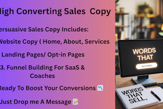 write a high converting copy for landing page and sales page