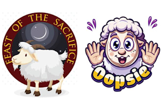 create unique mascot goat sheep logo