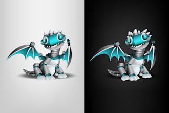 design high quality mechanical dragon logo