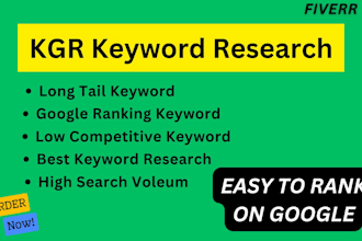 do kgr keyword research and SEO for rank your website