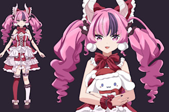 do character concept art design for anime, vtuber model