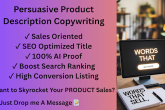 write high conversion product description with copywriting