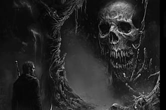 draw dark, gothic, fantasy or horror illustration
