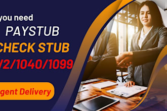 create professional paystub check stub paystubs w2 schedule c and 1099 1040