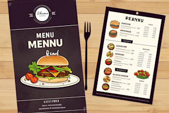 design restaurant and food menu, poster, flyer, brochure